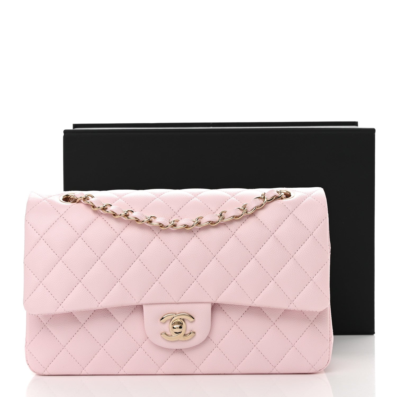 Chanel Caviar Quilted Medium Double Flap Light Pink 11 of 11