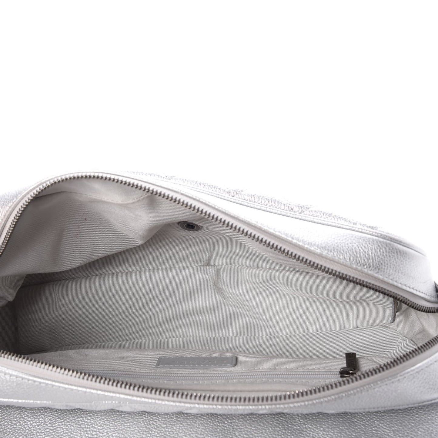 Metallic Calfskin Quilted Medium Casual Rock Flap Silver