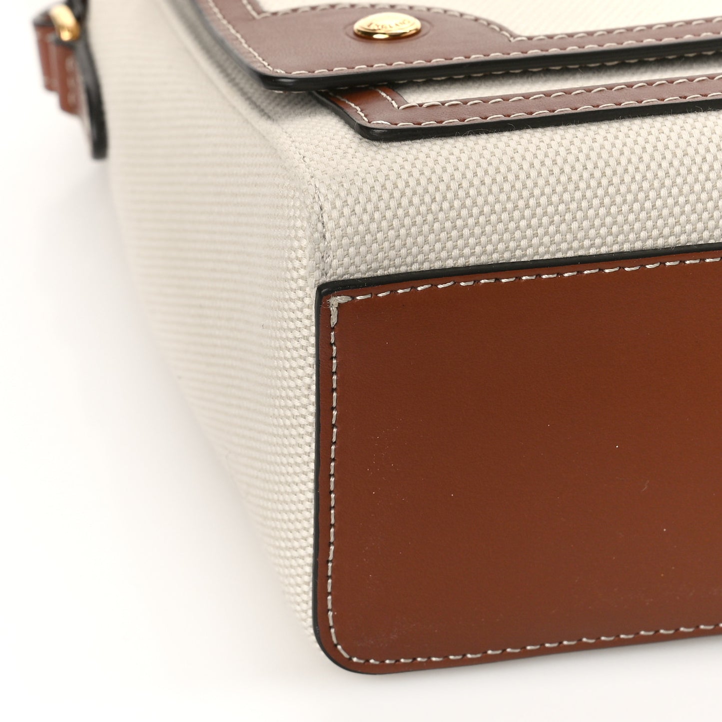 Canvas Horseferry Print Note Crossbody Bag Natural Tan Fiery Red