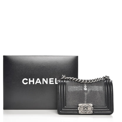 Chanel Galuchat Stingray Small Boy Flap Black 8 of 8