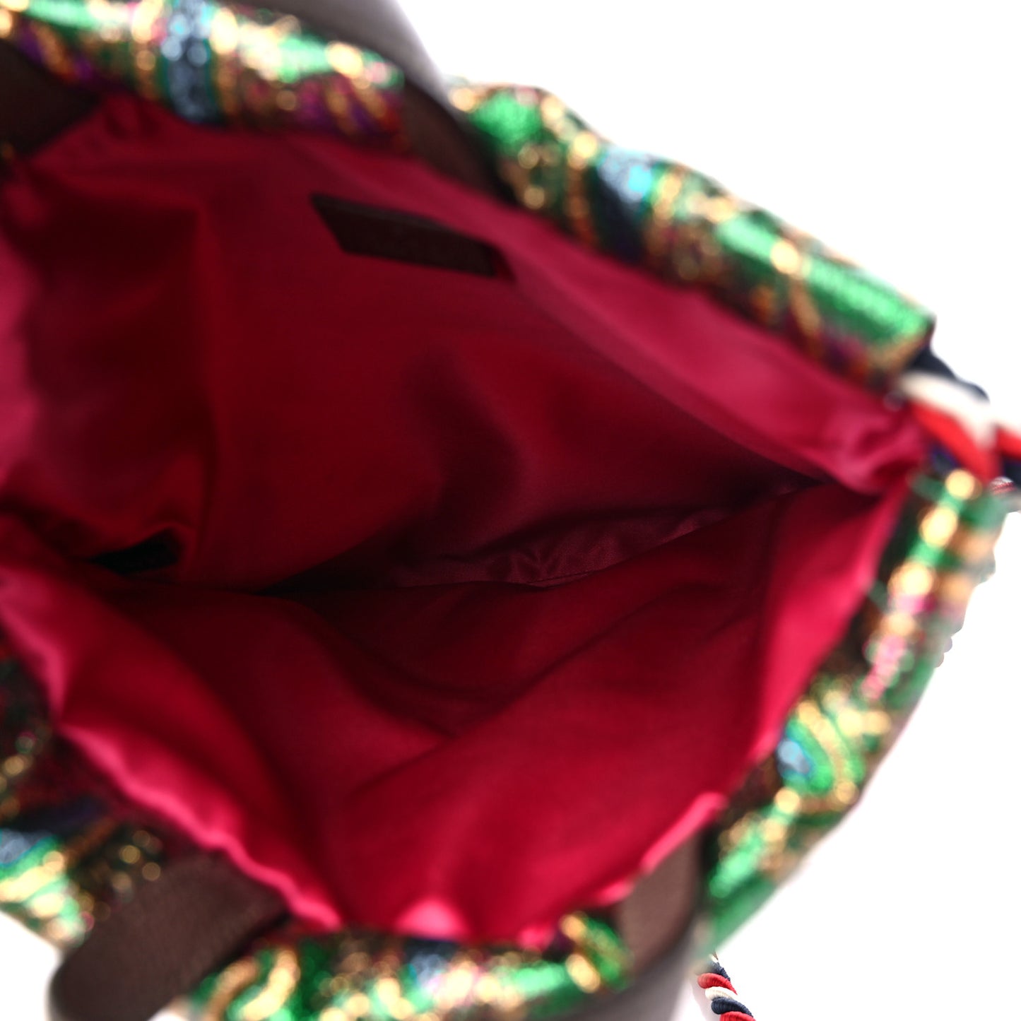 Brocade Animalier Bow Drawstring Backpack Multicolor