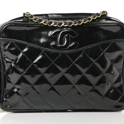Chanel Patent Quilted Tassel Camera Case Black 9 of 15