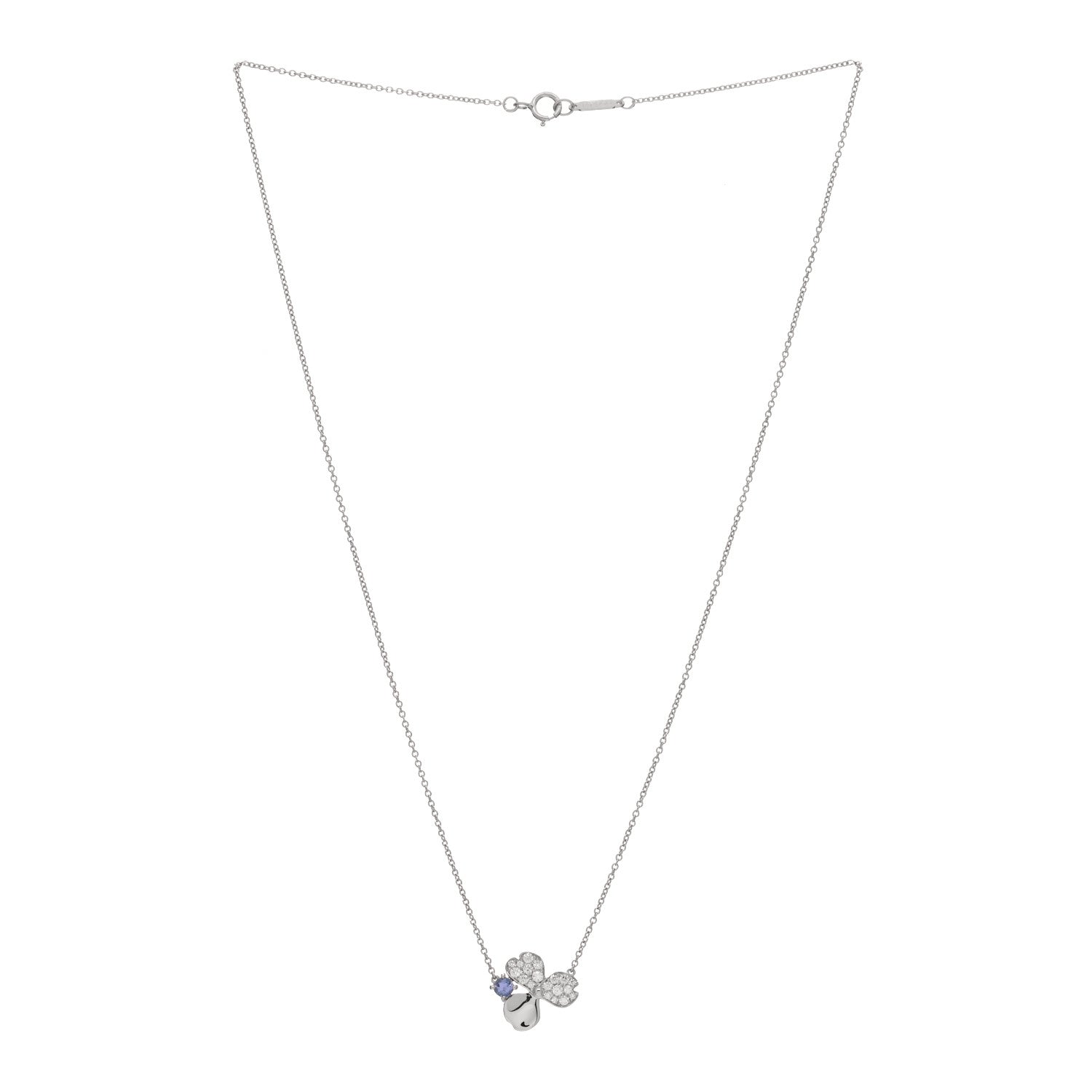 Tiffany Platinum Diamond Tanzanite Paper Flowers Pendant Necklace 2 of 3