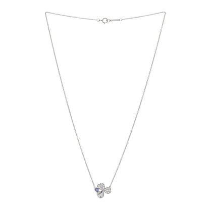 Tiffany Platinum Diamond Tanzanite Paper Flowers Pendant Necklace 2 of 3