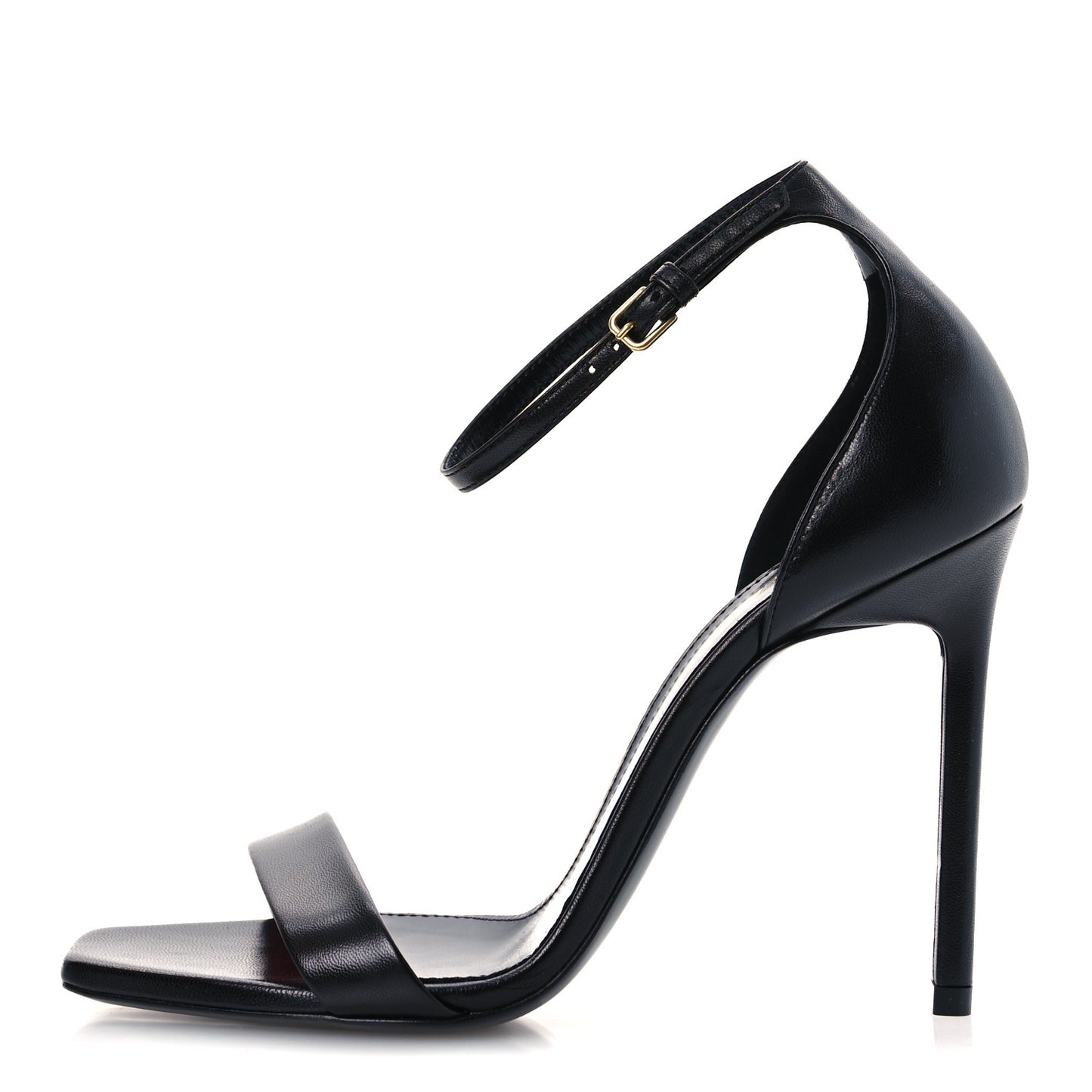 Calfskin Amber 105 Ankle Strap Sandals 36.5 Black