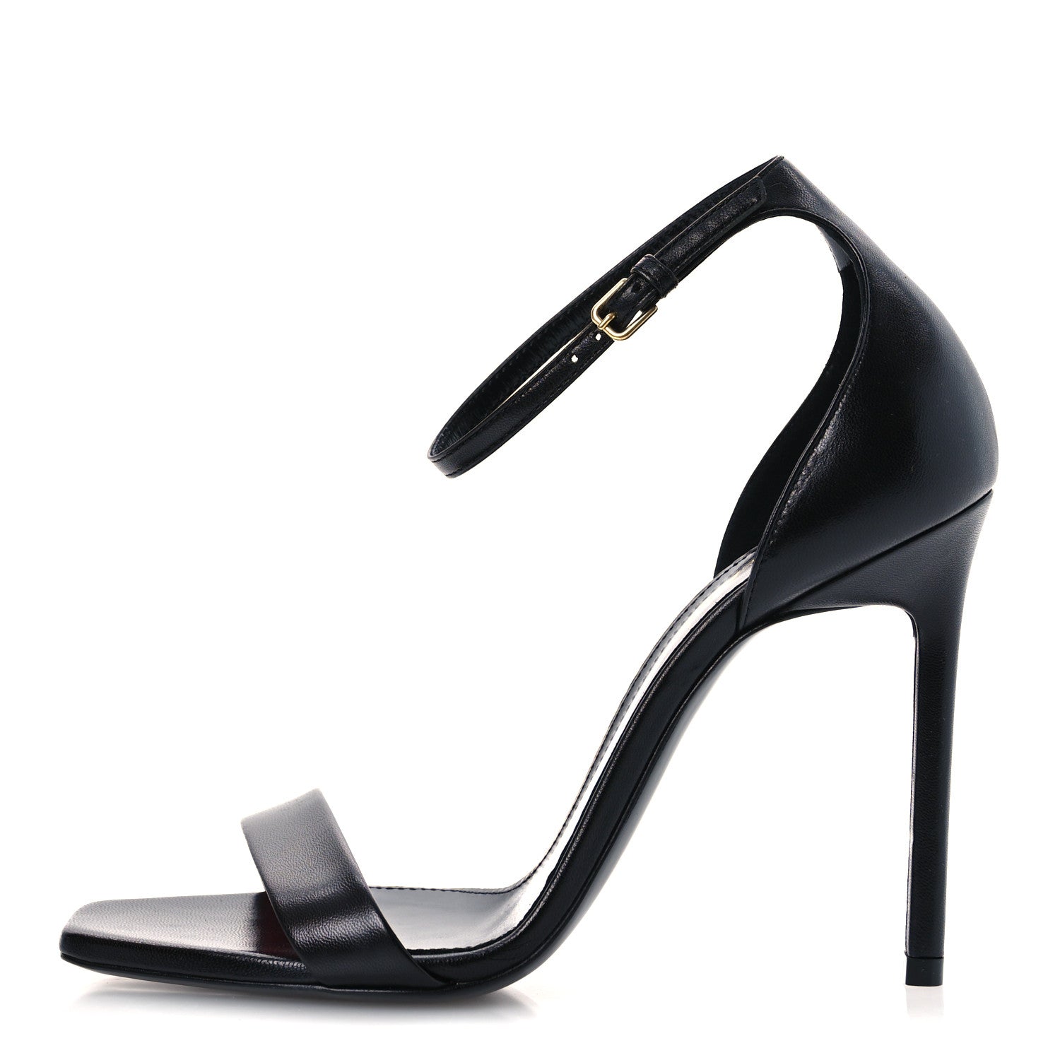Saint Laurent Calfskin Amber 105 Ankle Strap Sandals 36.5 Black 1 of 11