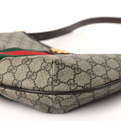 Gucci GG Supreme Monogram Web Small Ophidia Half Moon Hobo Brown 10 of 10