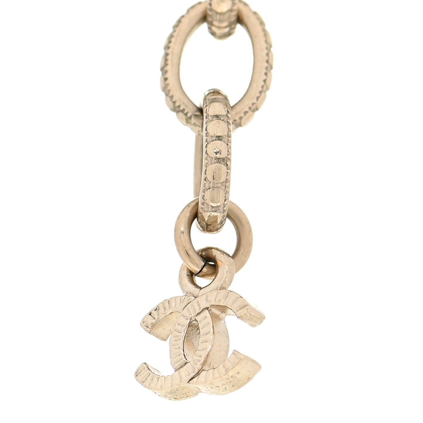 Pearl Chain CC Necklace Gold Silver