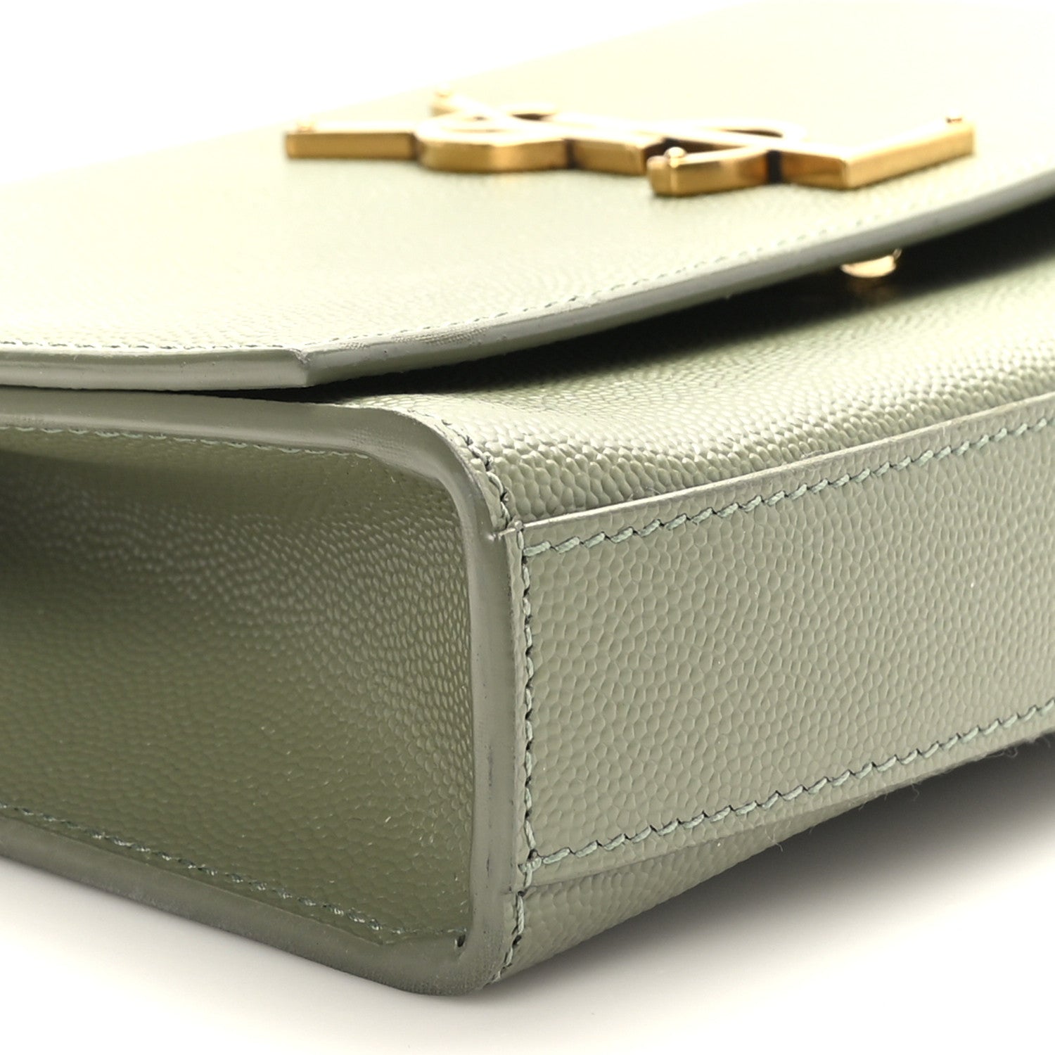 Saint Laurent Grain De Poudre Small Monogram Kate Satchel Light Sage 7 of 8