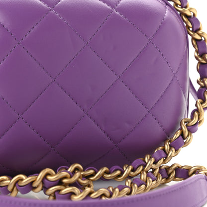 Chanel Lambskin Quilted Small CC Bubble Vanity Case Purple 6 of 10