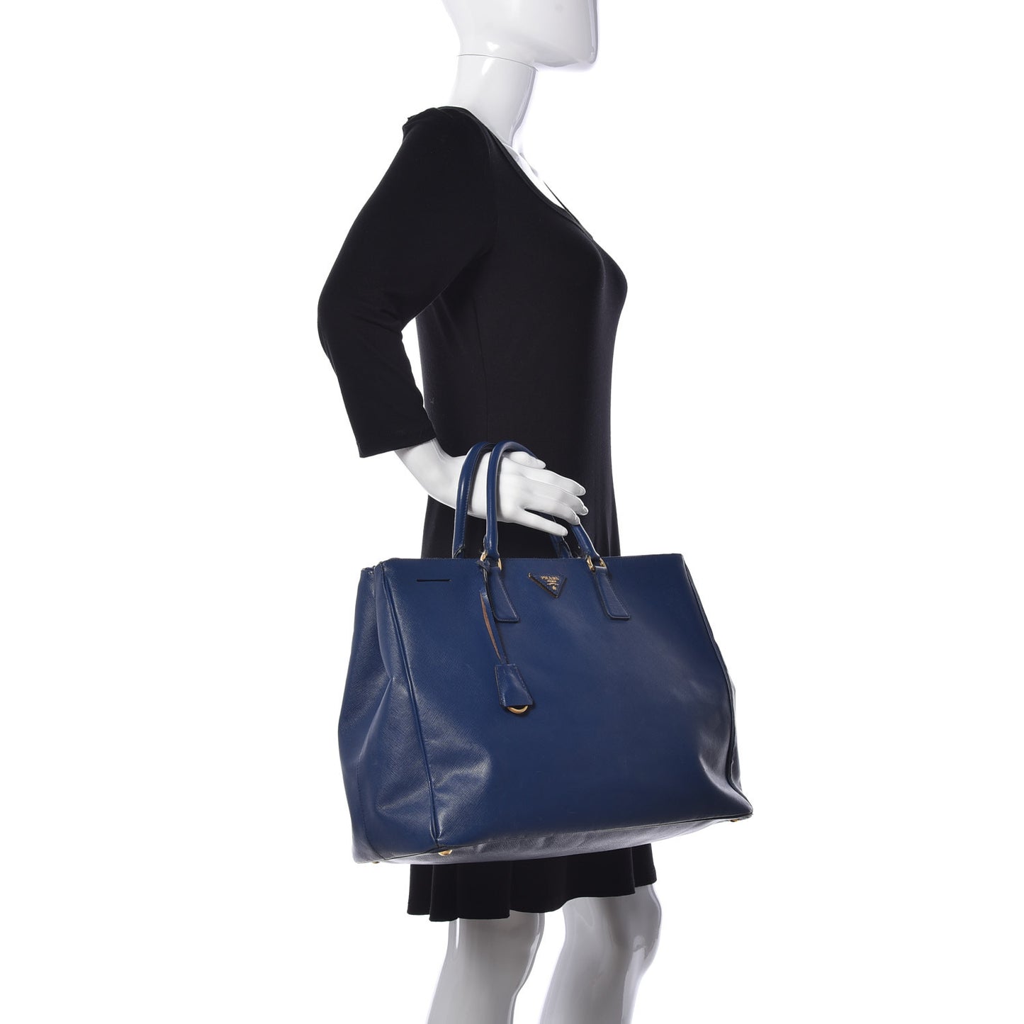 Saffiano Lux Extra Large Galleria Double Zip Tote Bluette