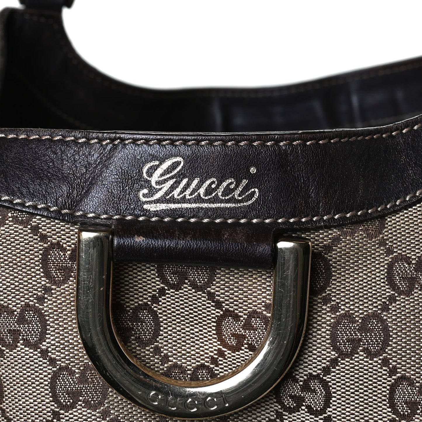 Monogram Large D Gold Hobo Dark Brown