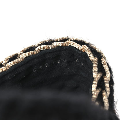 Chanel Braided Knit CC Mules 38 Black Gold 8 of 9