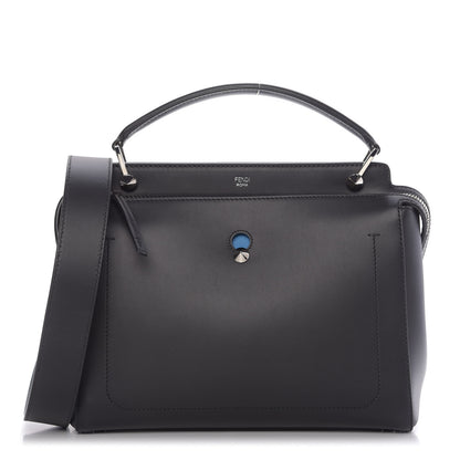 Fendi Vitello Baltico Dolce DotCom Satchel Black Blue Royal 1 of 10