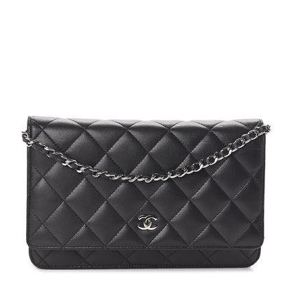 Chanel Lambskin Quilted Wallet On Chain WOC Black 1 of 10