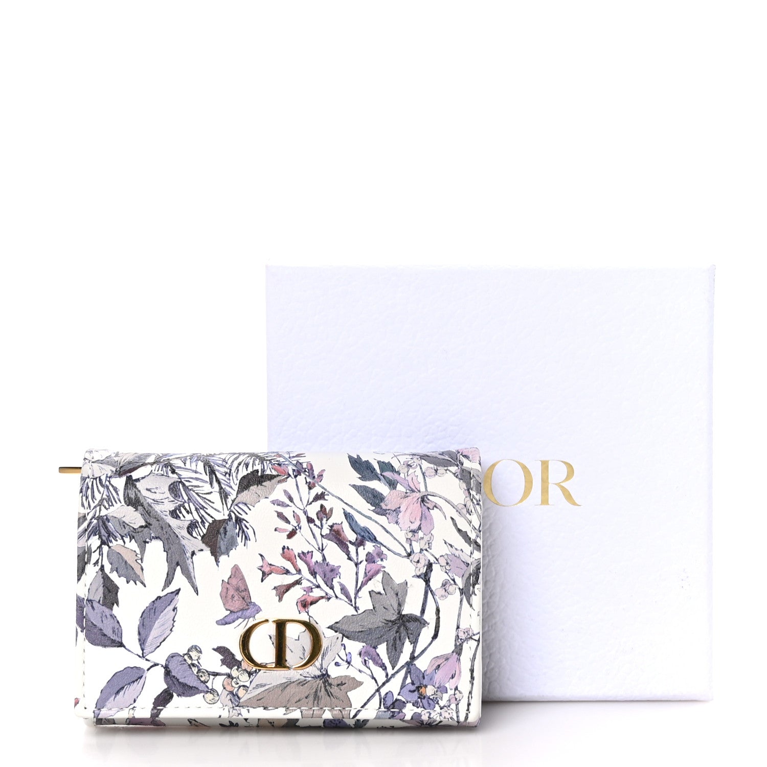 Christian Dior Calfskin Print Caro XS Wallet White Multicolor 10 of 10