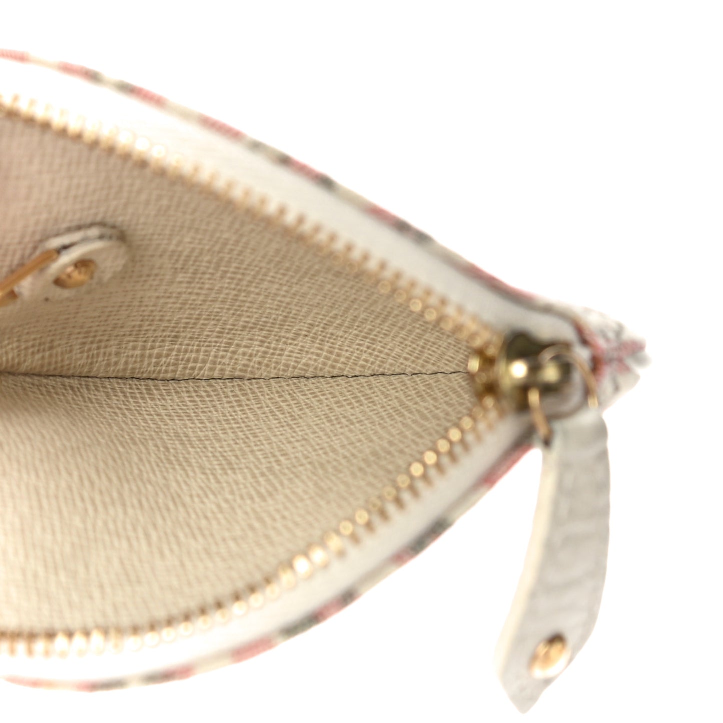 Mini Lin Croisette Round Coin Purse Rouge