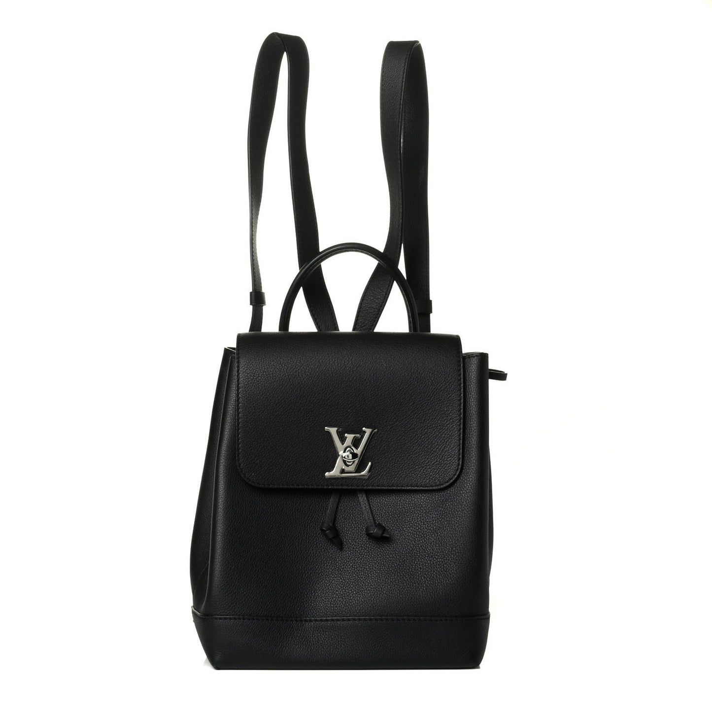 Calfskin Lockme Mini Backpack Black
