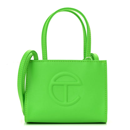 Telfar Vegan Leather Small Shopping Bag Highlighter Green 1 of 10