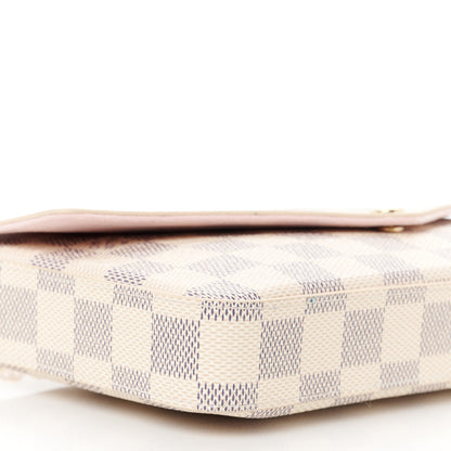 Louis Vuitton Damier Azur Pochette Felicie Chain Wallet Rose Ballerine 13 of 14