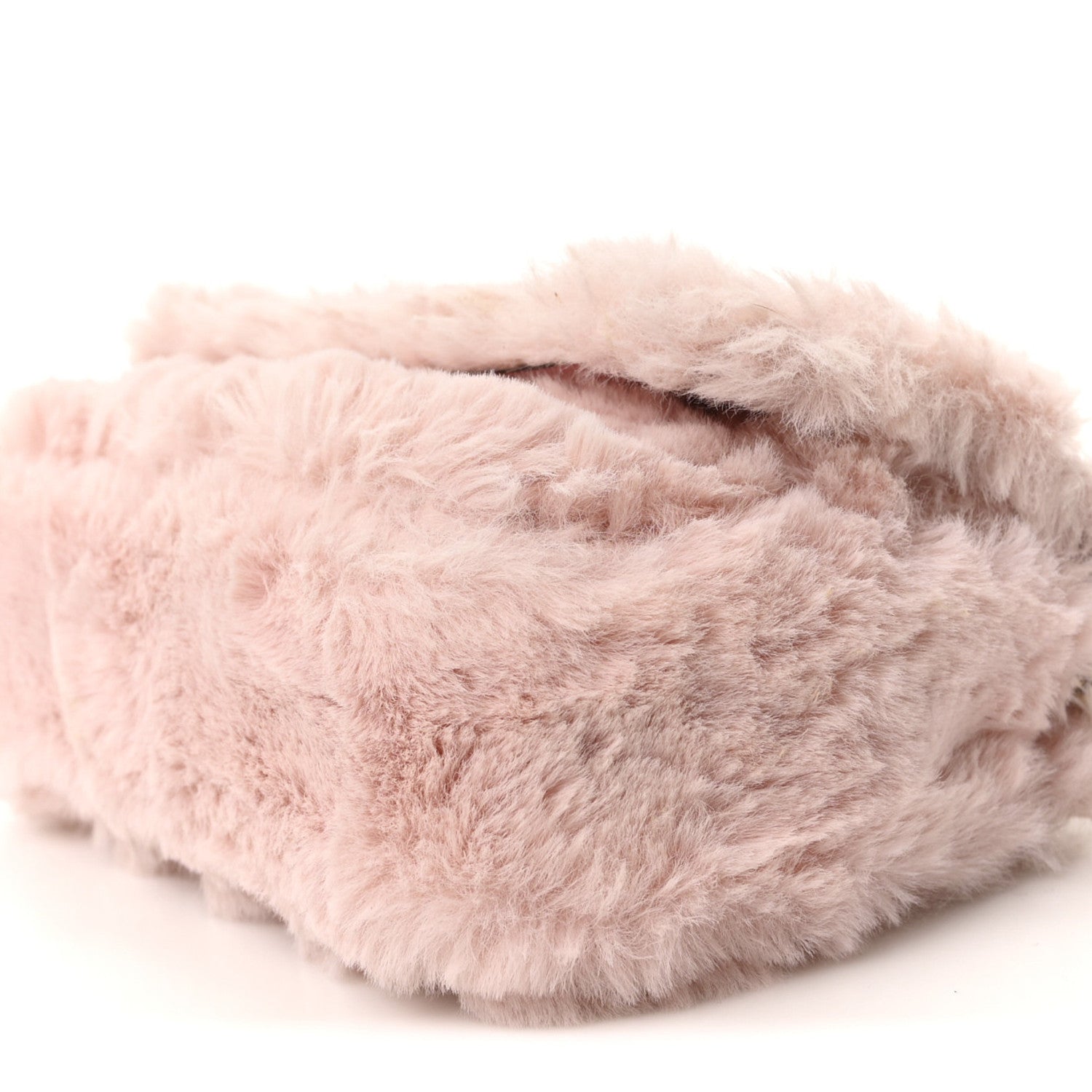 Versace Faux Fur Quilted Virtus V Mini Chain Flap Shoulder Bag English Rose 10 of 10