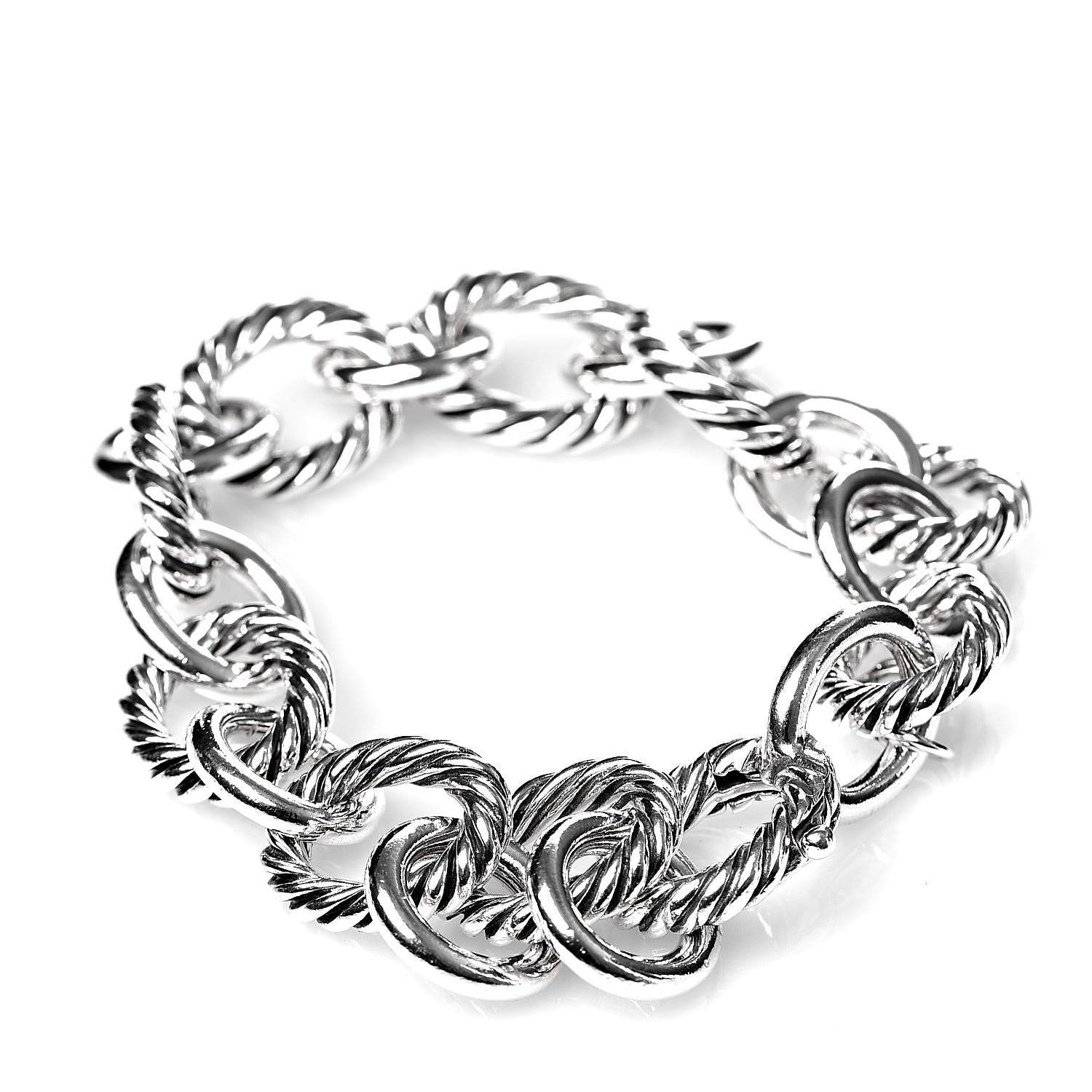David Yurman Sterling Silver 12mm Large Oval Link Bracelet 3 of 5