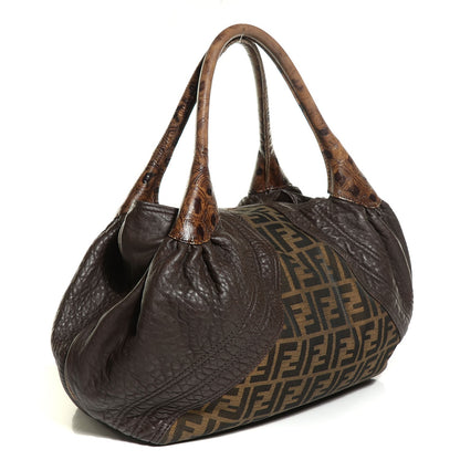 Fendi Zucca Nappa Nuvolata Vitello Tortuga Spy Tobacco Moro 3 of 9