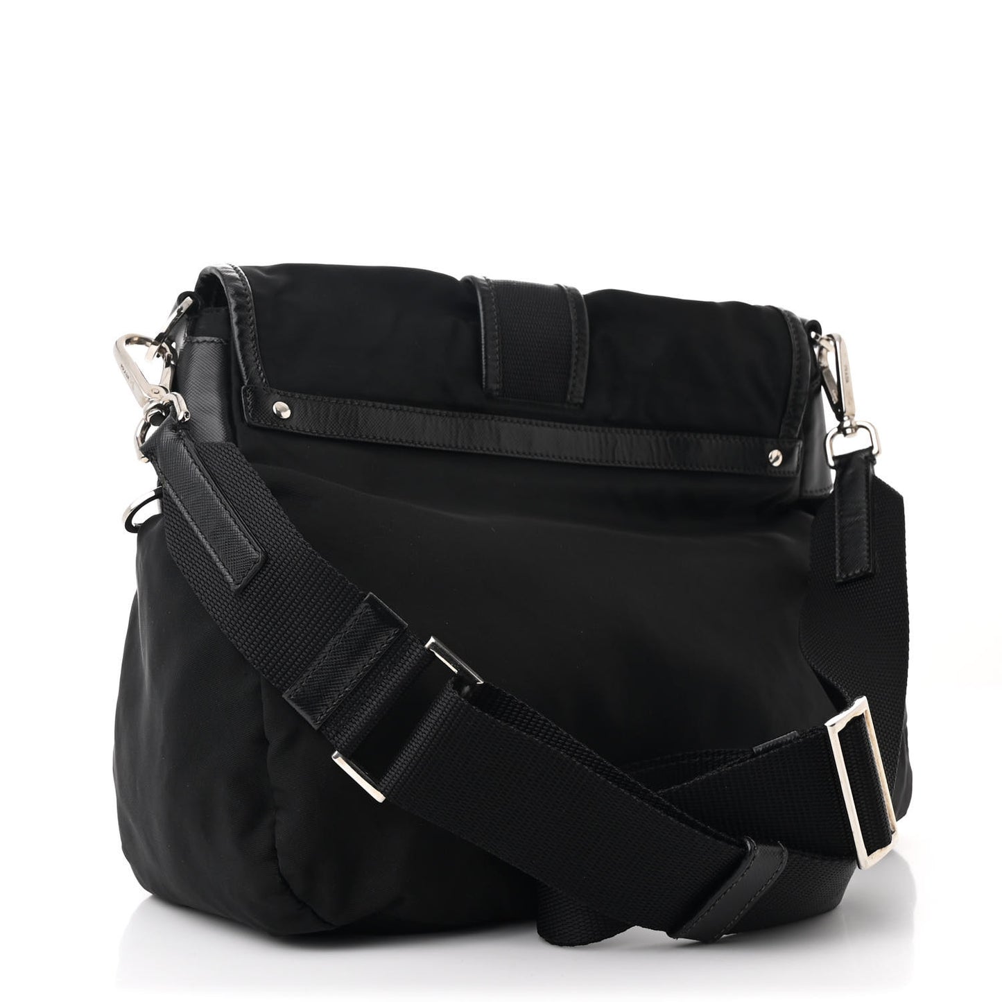 Nylon Saffiano Vela Messenger Bag Black