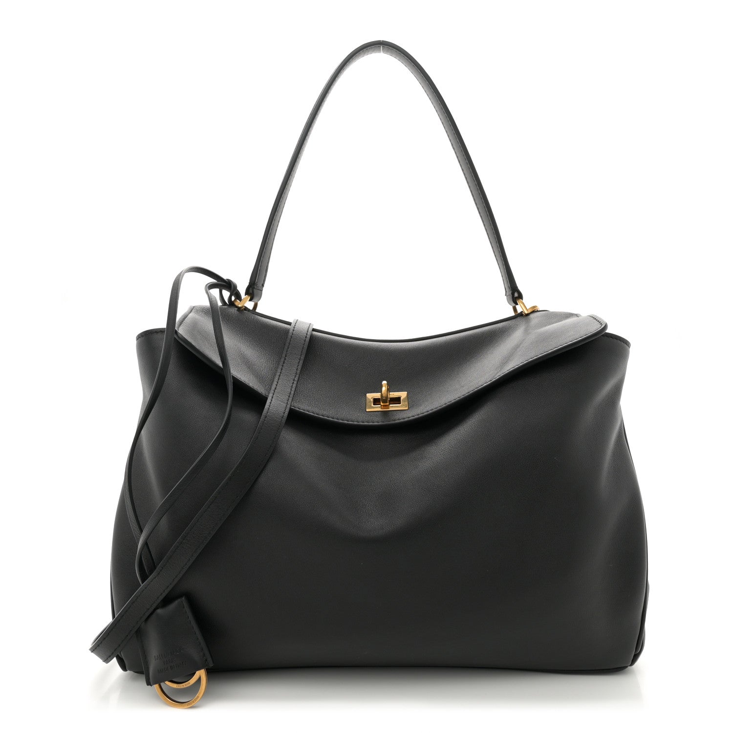 Balenciaga Natural Smooth Calfskin Medium Rodeo Top Handle Handbag Black 1 of 10