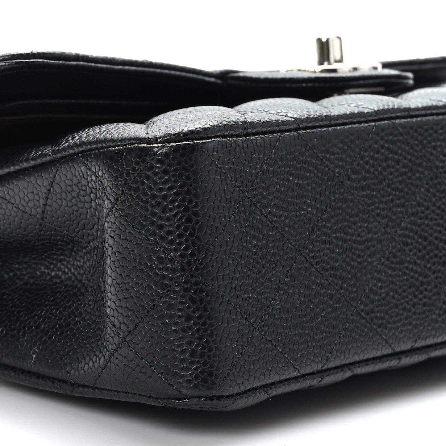Caviar Quilted Small Double Flap Black