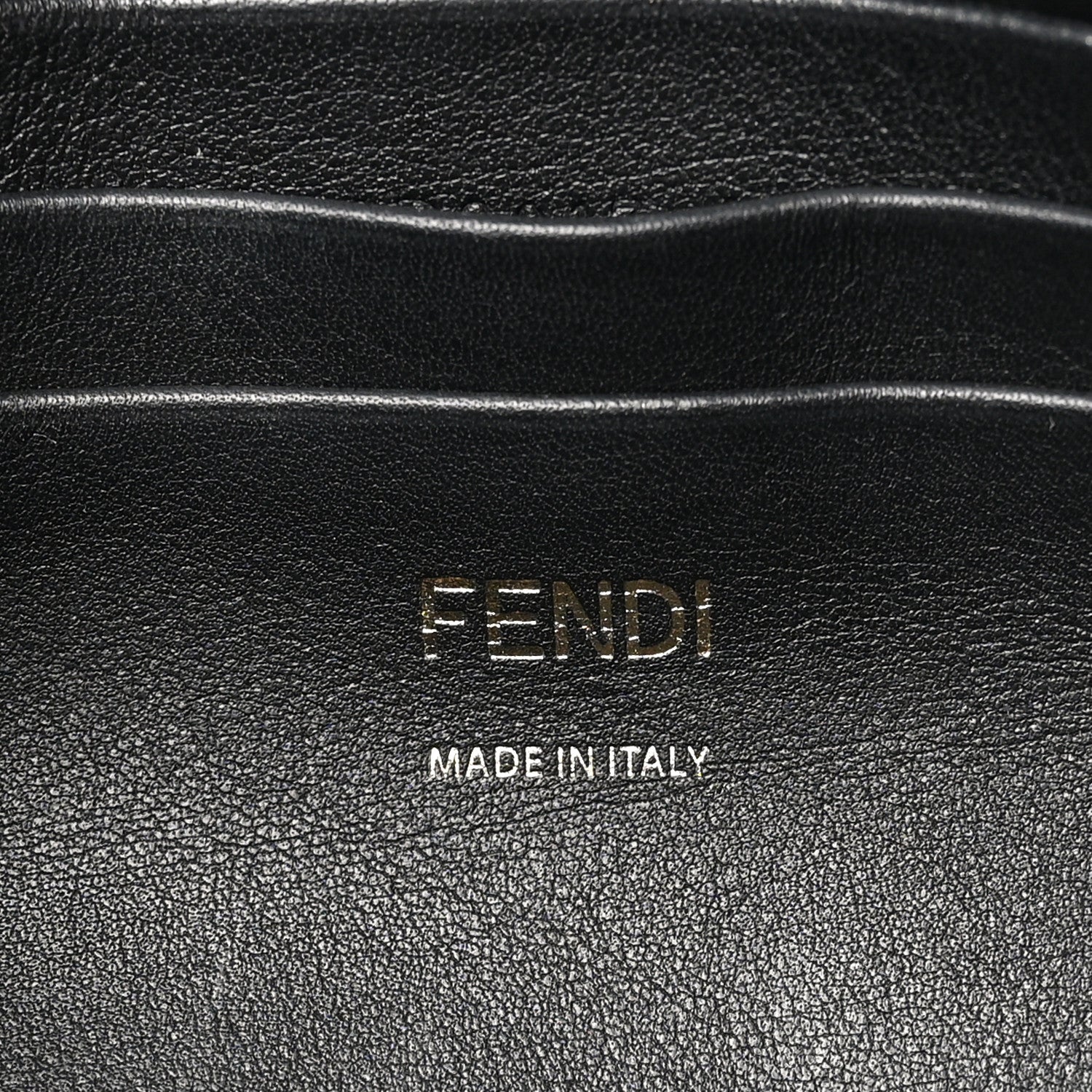 Fendi Shearling Vitello Dolce Macro FF 1974 Mini Baguette Tobacco Black 6 of 10