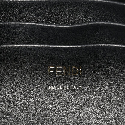 Fendi Shearling Vitello Dolce Macro FF 1974 Mini Baguette Tobacco Black 6 of 10