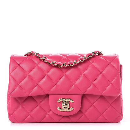 Chanel Lambskin Quilted Mini Rectangular Flap Fuchsia 1 of 11