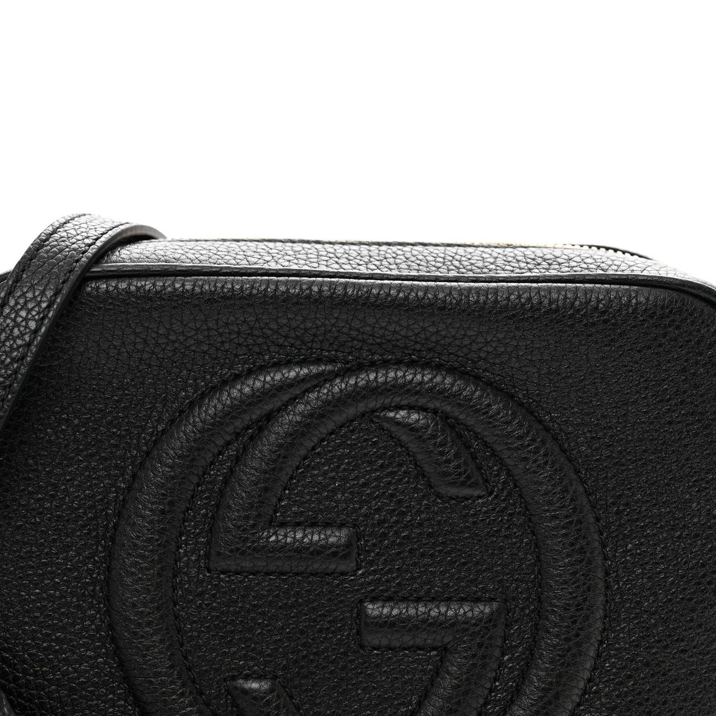 Pebbled Calfskin Small Soho Disco Bag Black