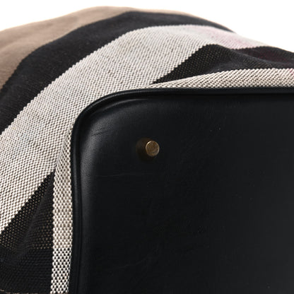 Burberry Canvas Mega Check Medium Ashby Hobo Black 9 of 13