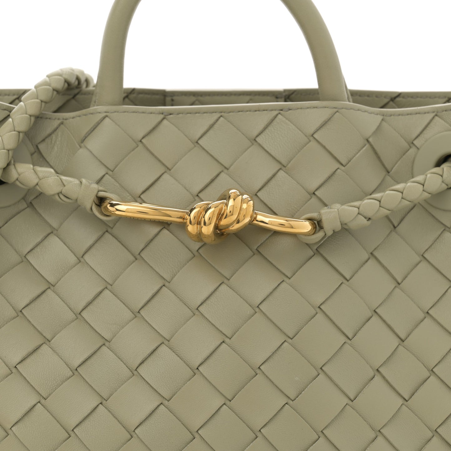 Nappa Intrecciato Small Andiamo Shoulder Bag Travertine