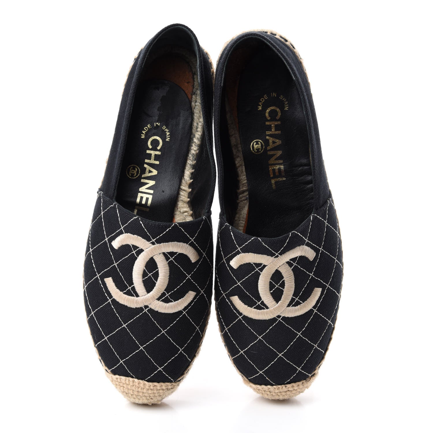 Chanel Fabric Biarritz CC Espadrilles 37 Black 5 of 11