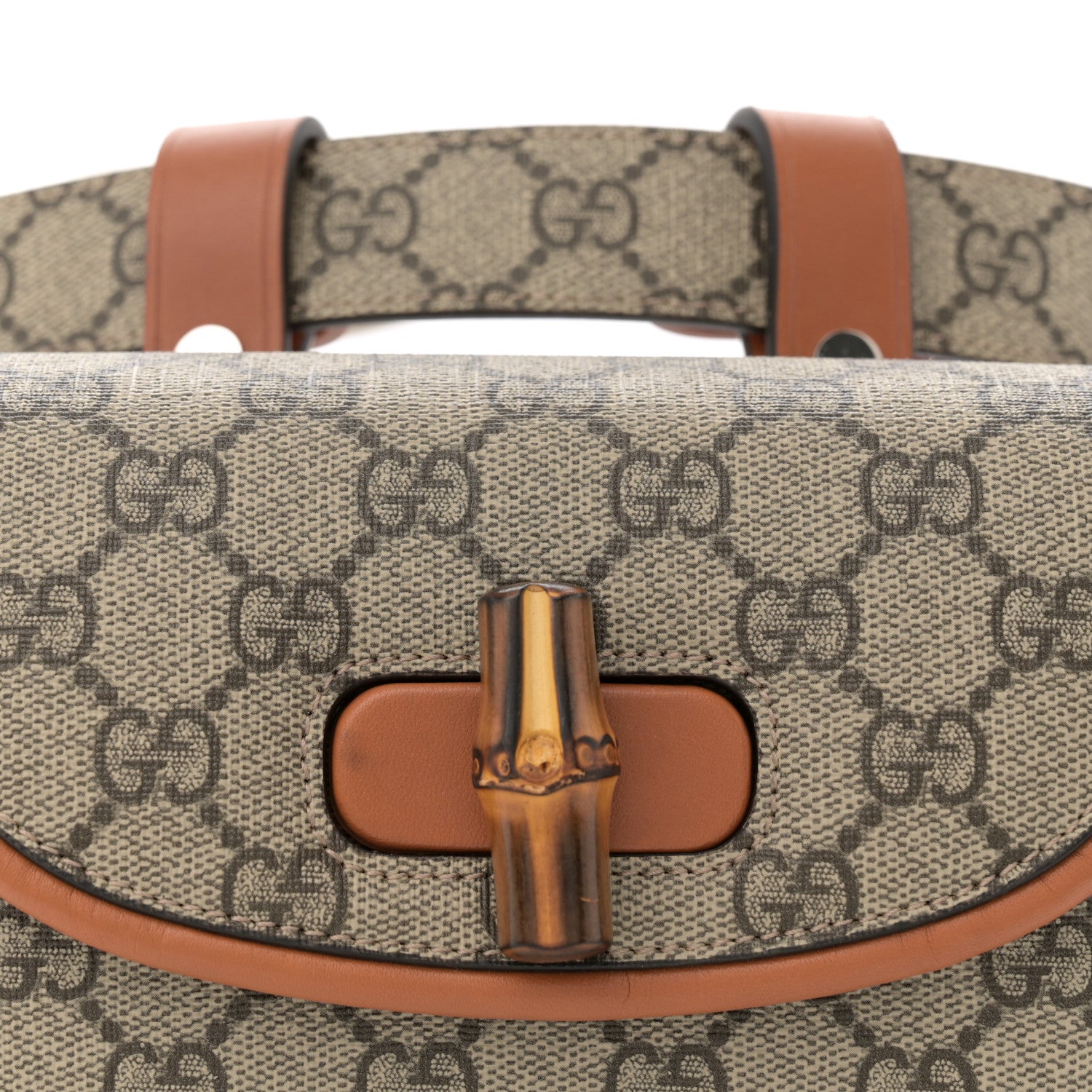 Gucci GG Supreme Monogram Web Bamboo Mini 1947 Belt Bag 90 36 Beige 8 of 10