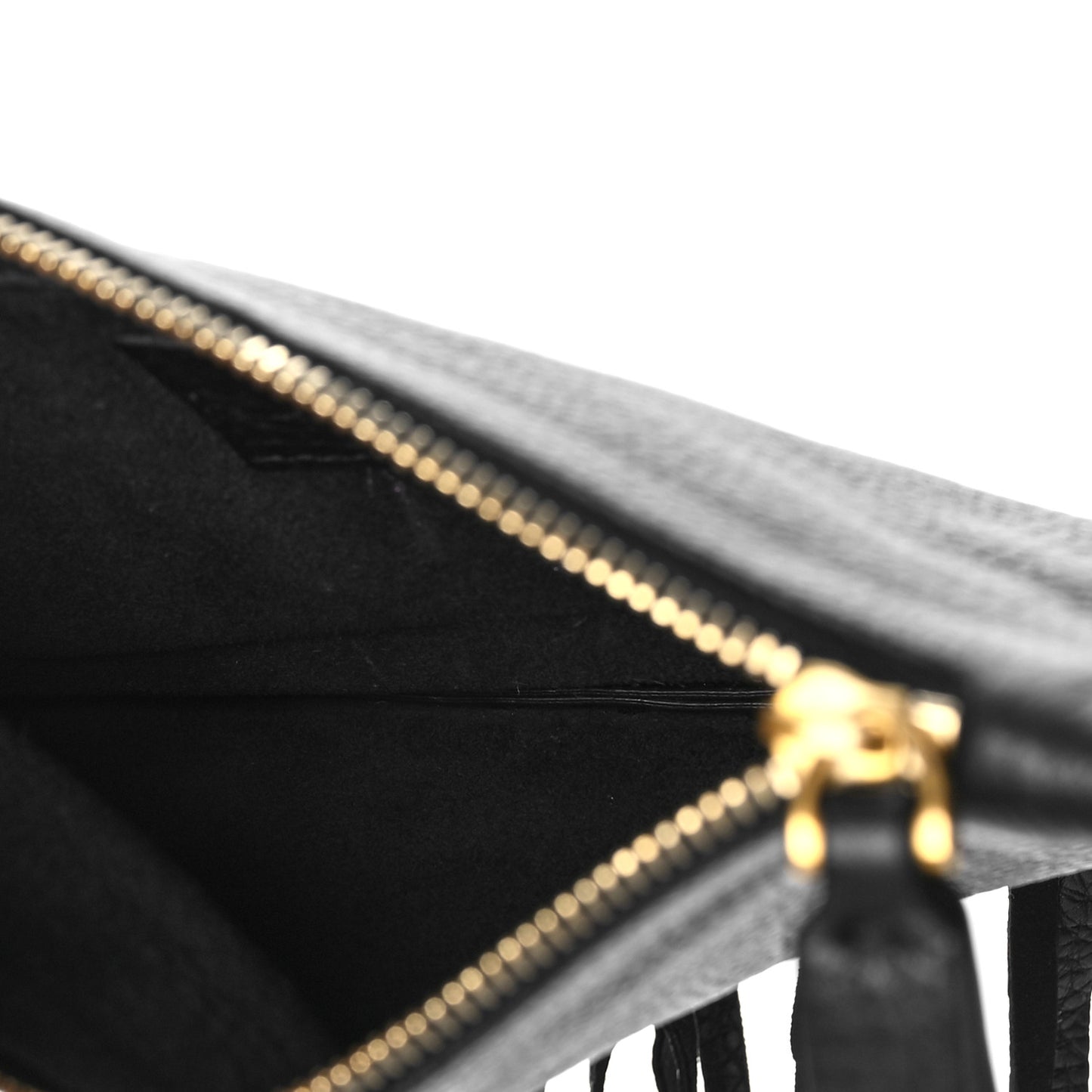 Calfskin C-Rockee Sagittarius Fringe Clutch Black