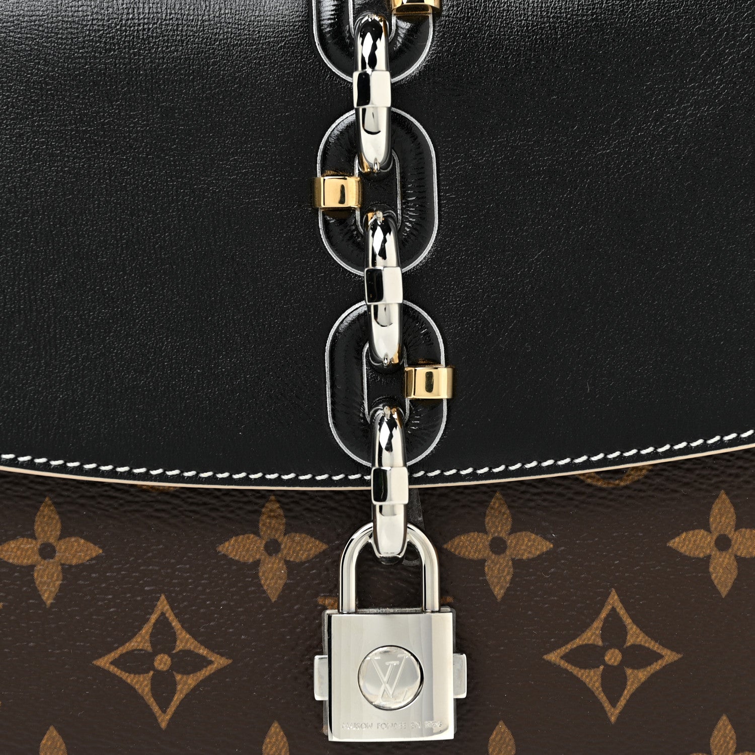 Louis Vuitton Calfskin Monogram Chain It Bag PM Black 7 of 10