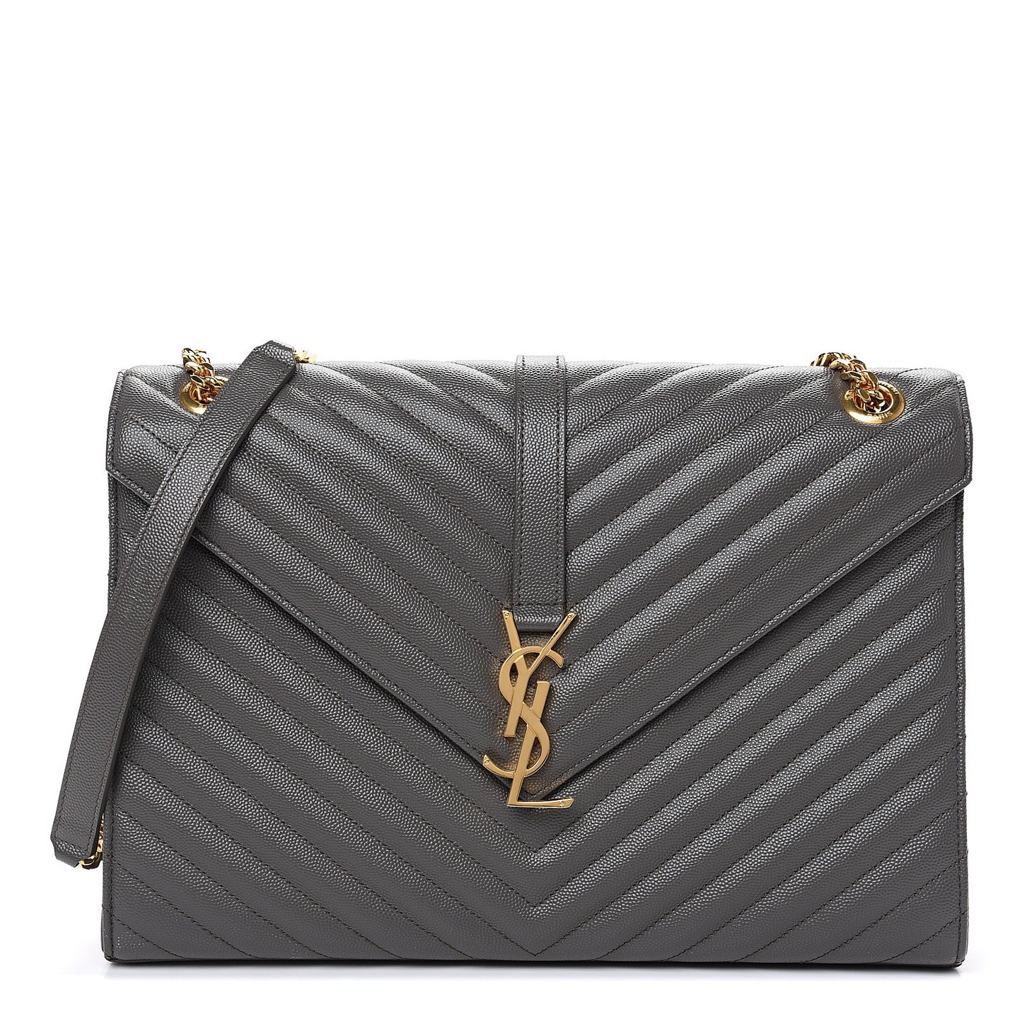 Grain De Poudre Matelasse Chevron Large Monogram Satchel Earth