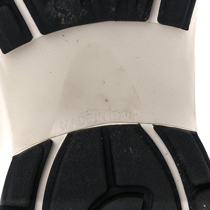 Chanel Fabric Laminated Calfskin Stretch CC Sneakers 39 White Silver 7 of 10