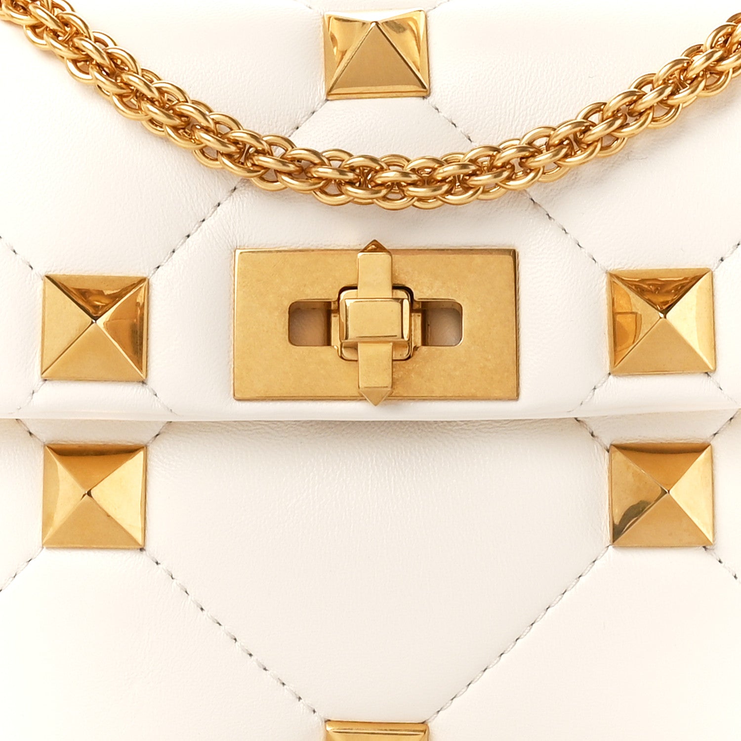 Valentino Garavani Nappa Medium Roman Stud Shoulder Bag Ivory 8 of 10