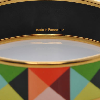 Hermes Enamel Printed Wide Clous en Trompe l'Oeil Bracelet 62 4 of 5