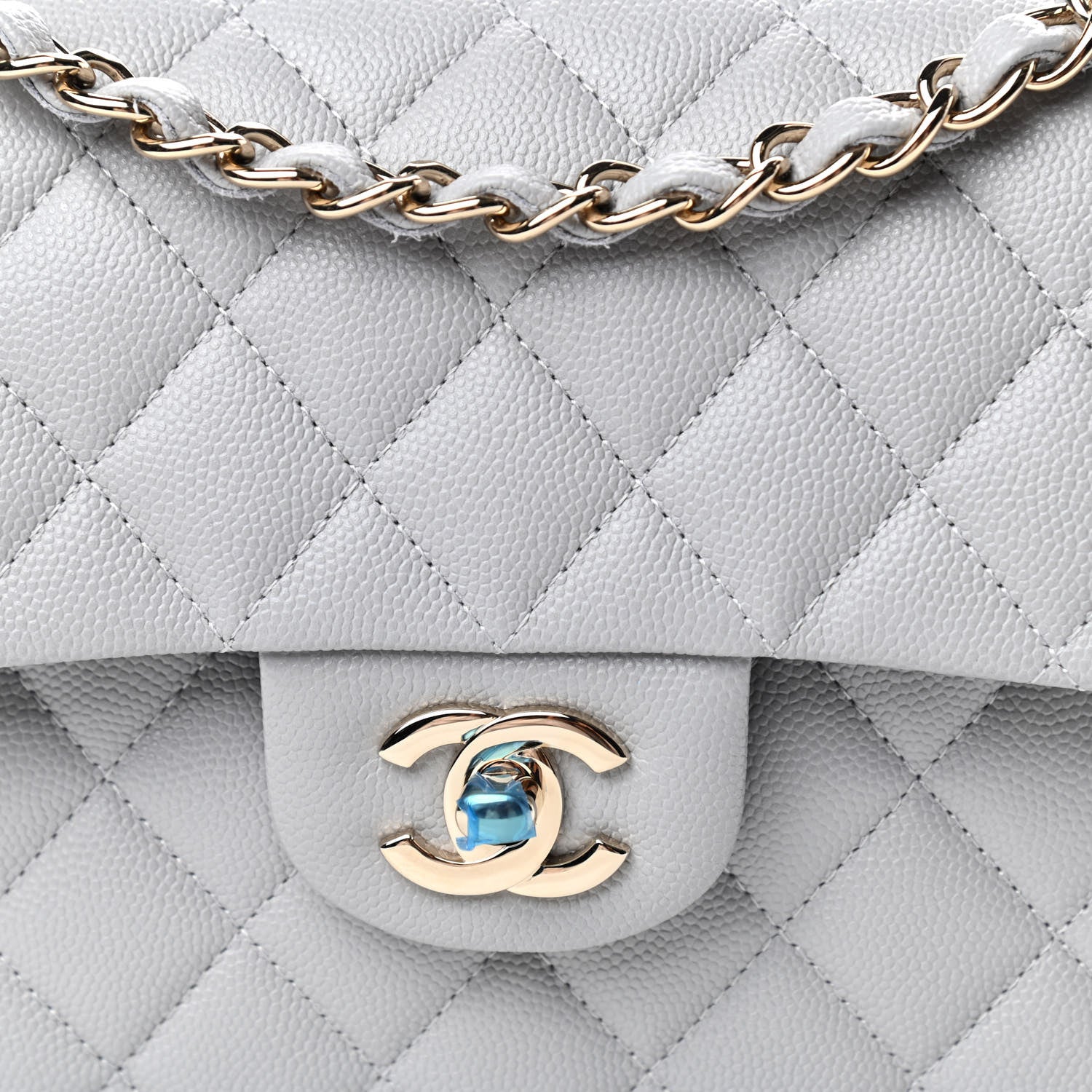 Chanel Caviar Quilted Small Double Flap Grey 10 of 11