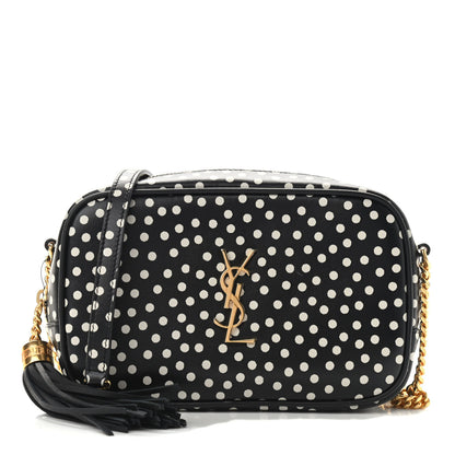 Saint Laurent Calfskin Printed Polka Dot Mini Lou Camera Bag Black Crema Soft 1 of 9