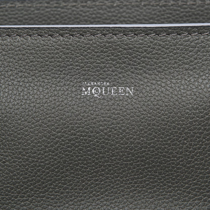 Alexander McQueen Pebbled Calfskin Large Skull Padlock Zip Around Tote Dark Grey 6 of 7