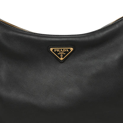 Prada Soft Calfskin Large Aimee Shoulder Bag Black 6 of 8