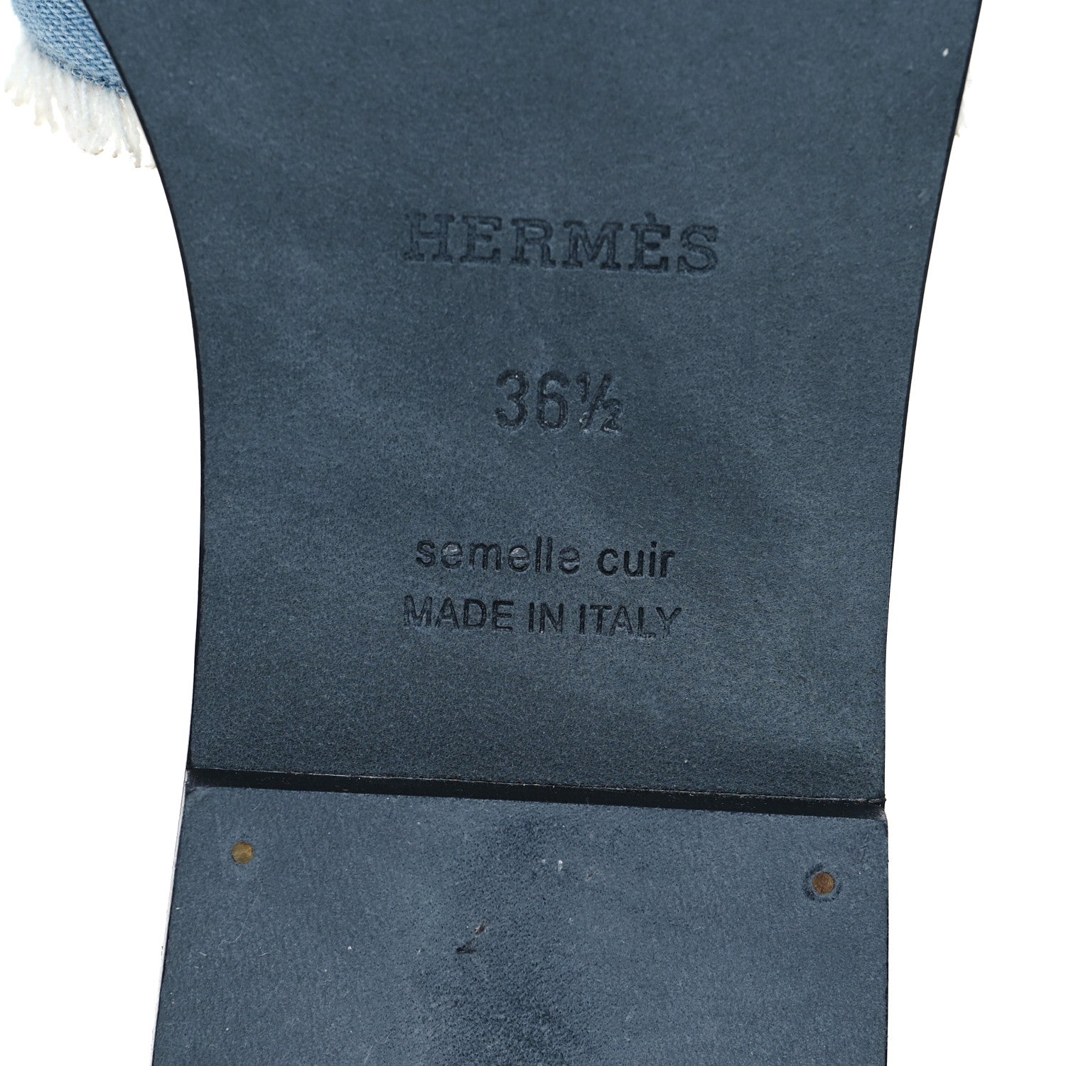 Hermes Denim Oran Fringe Sandals 36.5 Bleu Clair 6 of 8