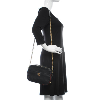 Chanel Calfskin Grosgrain Stitched Button Up Camera Case Black 2 of 10